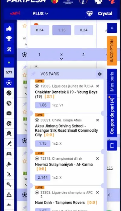 coupon paripesa du jour